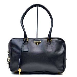 Vintage Prada Black leather shoulder bag
